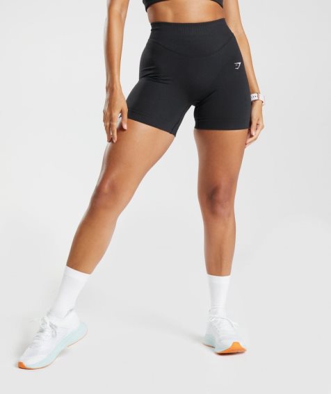 Women's Gymshark Sweat Seamless Sculpt Shorts Black | NZ 2QHJIT